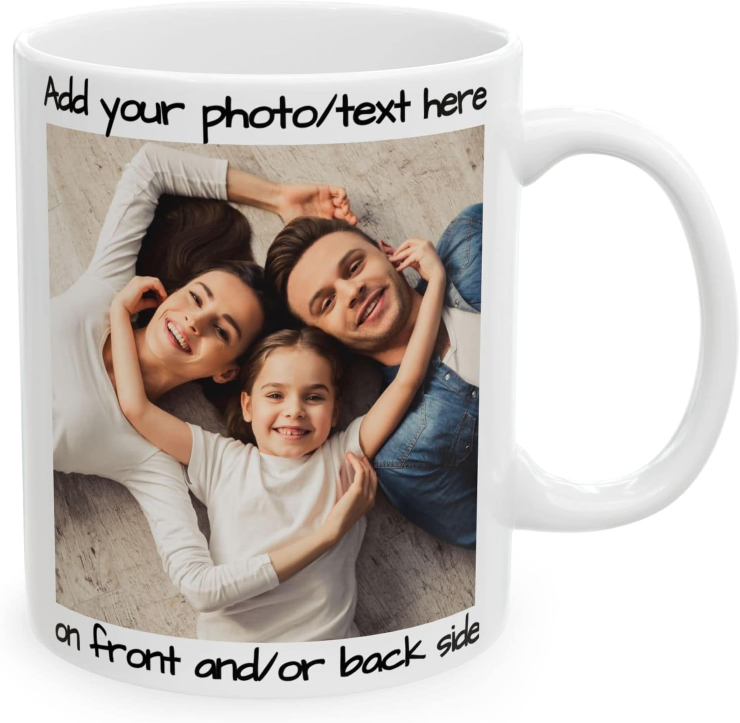 – Custom Mug with Photo, Image, Pet Image, Text or Company Logo – Choice of 325ml or 425ml – Ideal for Gifts for Family and Friends Including Birthdays, Anniversaries and Christmas