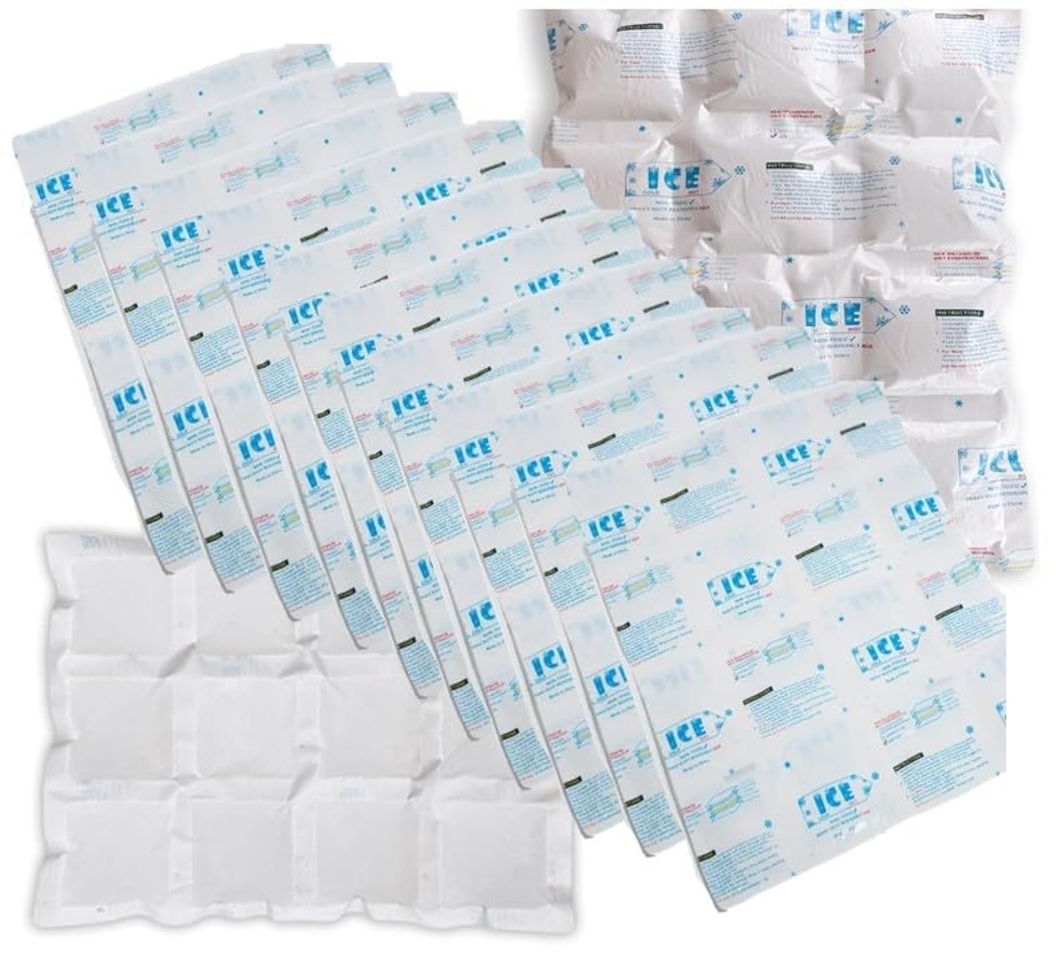 Pack of 5 Reusable Cold Dry Ice Packs Long lasting for Shipping Fresh Frozen Food & Beverage Coolers Flexible Cold Ice Blanket Sheets Blocks for Lunch Box cooling (12 cells per sheet x 5)