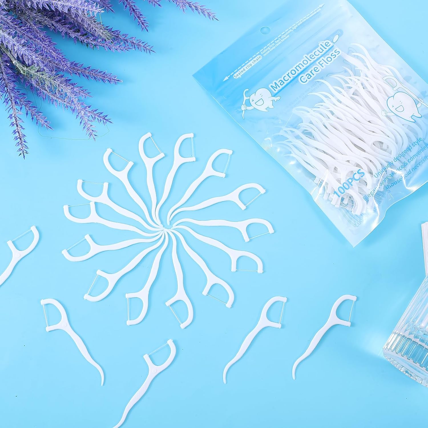 3000 Count Dental Floss Picks for Teeth Professional Strong Toothpicks Travel Pack Bulk High Toughness Picks Flosser for Adults Teeth Cleaning Dental Flossers for Family Restaurant