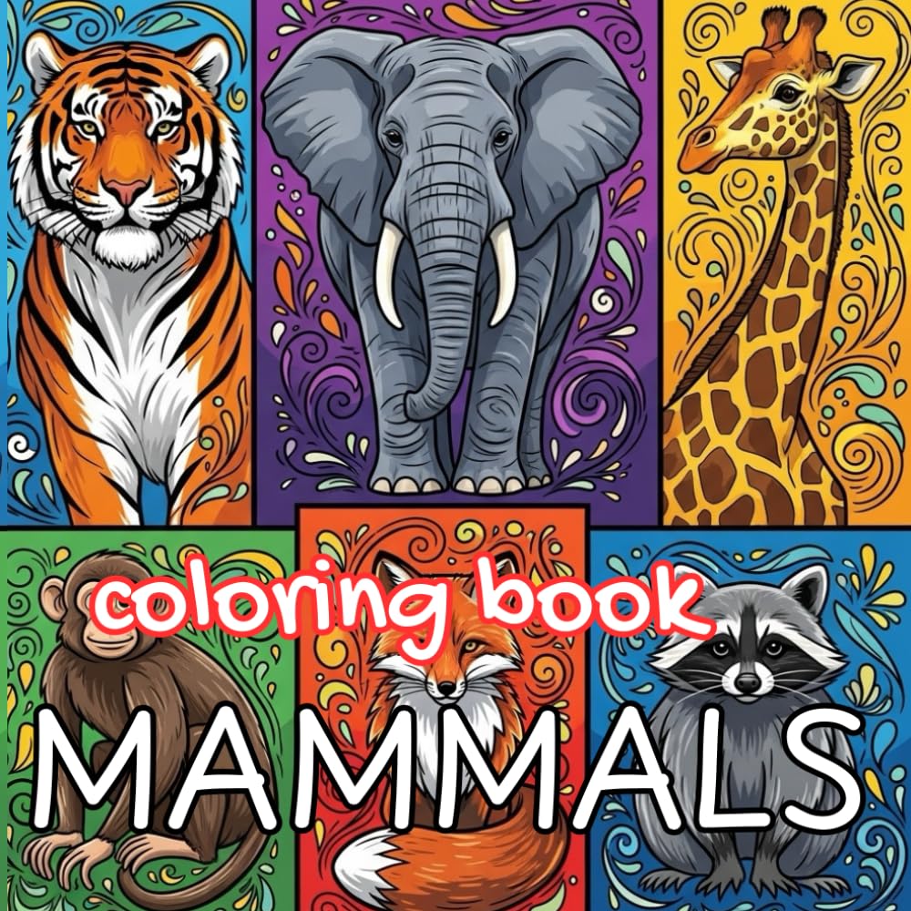 Majestic Mammals Coloring Book: Relaxing Animal Designs Featuring Lions, Bears, Whales, Foxes, and More (Animal Kingdom)