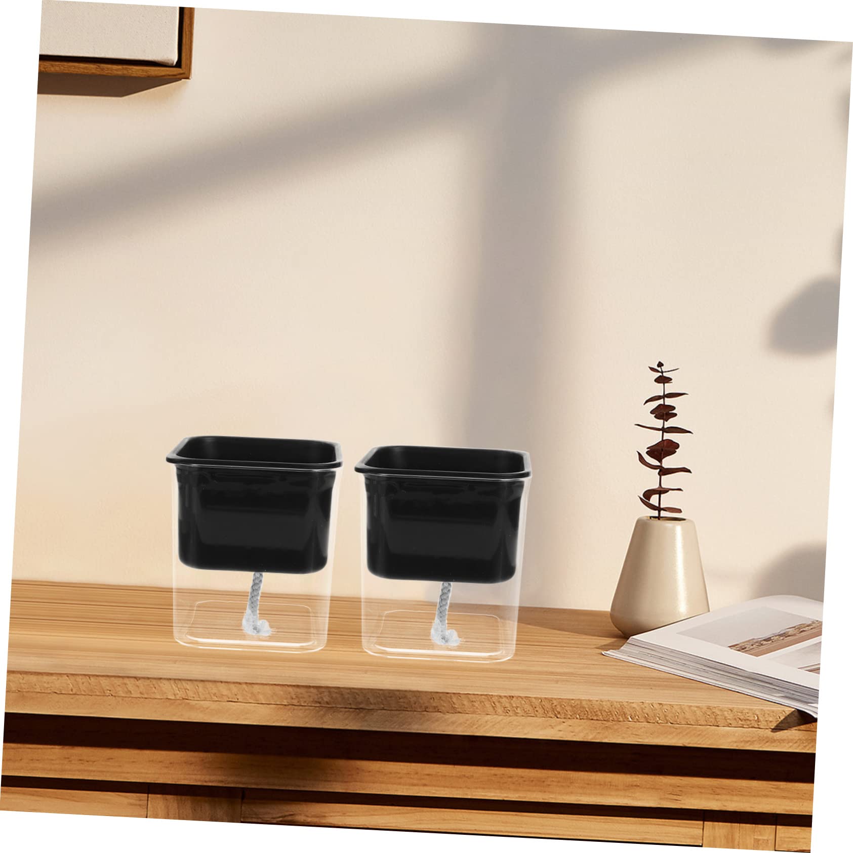 Toddmomy 4 Pièces Pot de Fleur Auto Irrigant Transparent Noir Jardinière Double avec Eau et Arrosage Automatique Pot Succulent Durable pour Intérieur et Extérieur