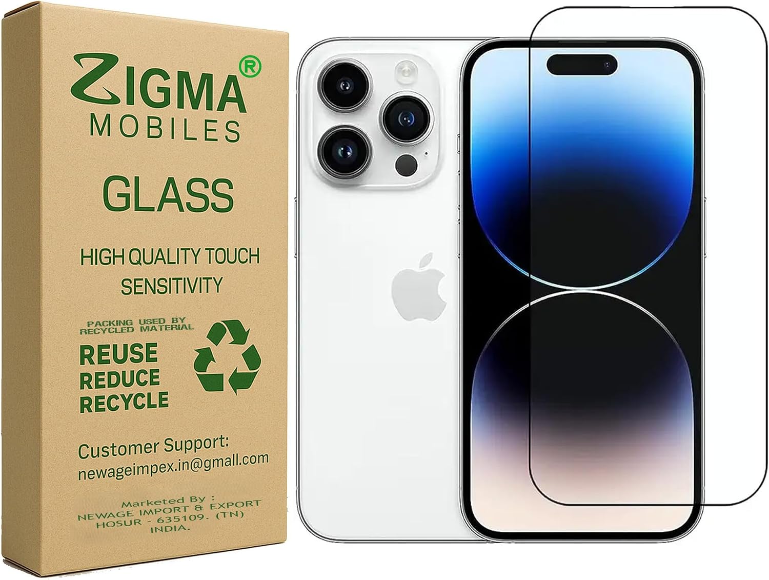 3 Pack Screen Protector Military-Grade Gorilla Tempered Glass Compatible For iPhone 15 Pro Edge To Edge Coverage 9H hardness Screen Guard (For I Phone 15 Pro)