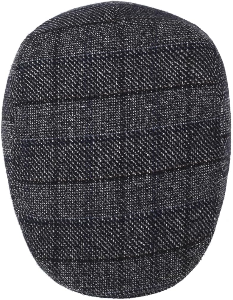 Men's Newsboy Hat with Earflaps Flat Ivy Cap Cabbie Driving Winter Hat - Image 3