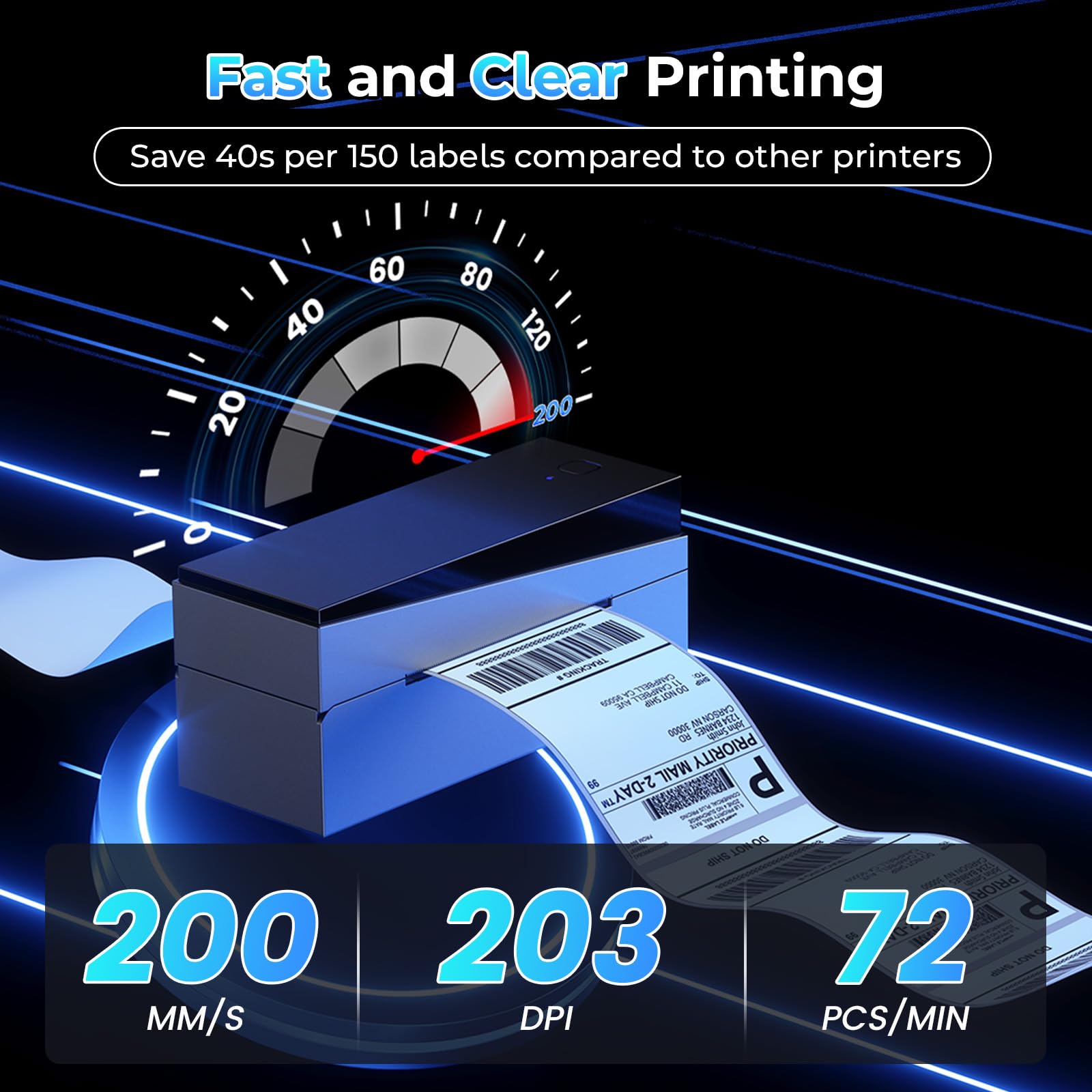 Fast Package Label Reader Snapklik.com : Omezizy Bluetooth Shipping Label Printer 4x6, 249BT ...