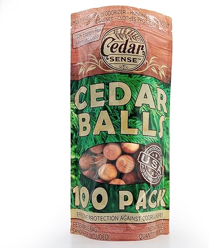 Cedar Sense - Bolas de cedro Paquete de 100 Fabricado en Estados Unidos Bloques de cedro para almacenamiento de ropa Cedro para armarios y