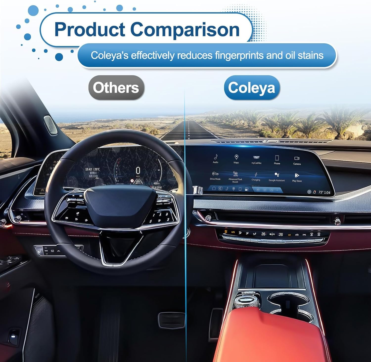 2025 2026 CT5/CT5-V/CT5-V Blackwing Screen Protector for Cadillac CT5 (Premium Luxury/Sport) 33-inch Advanced LED Display, 9H Tempered Glass 2025 CT5 Accessories Anti-Scratch/HD Transparent 33"