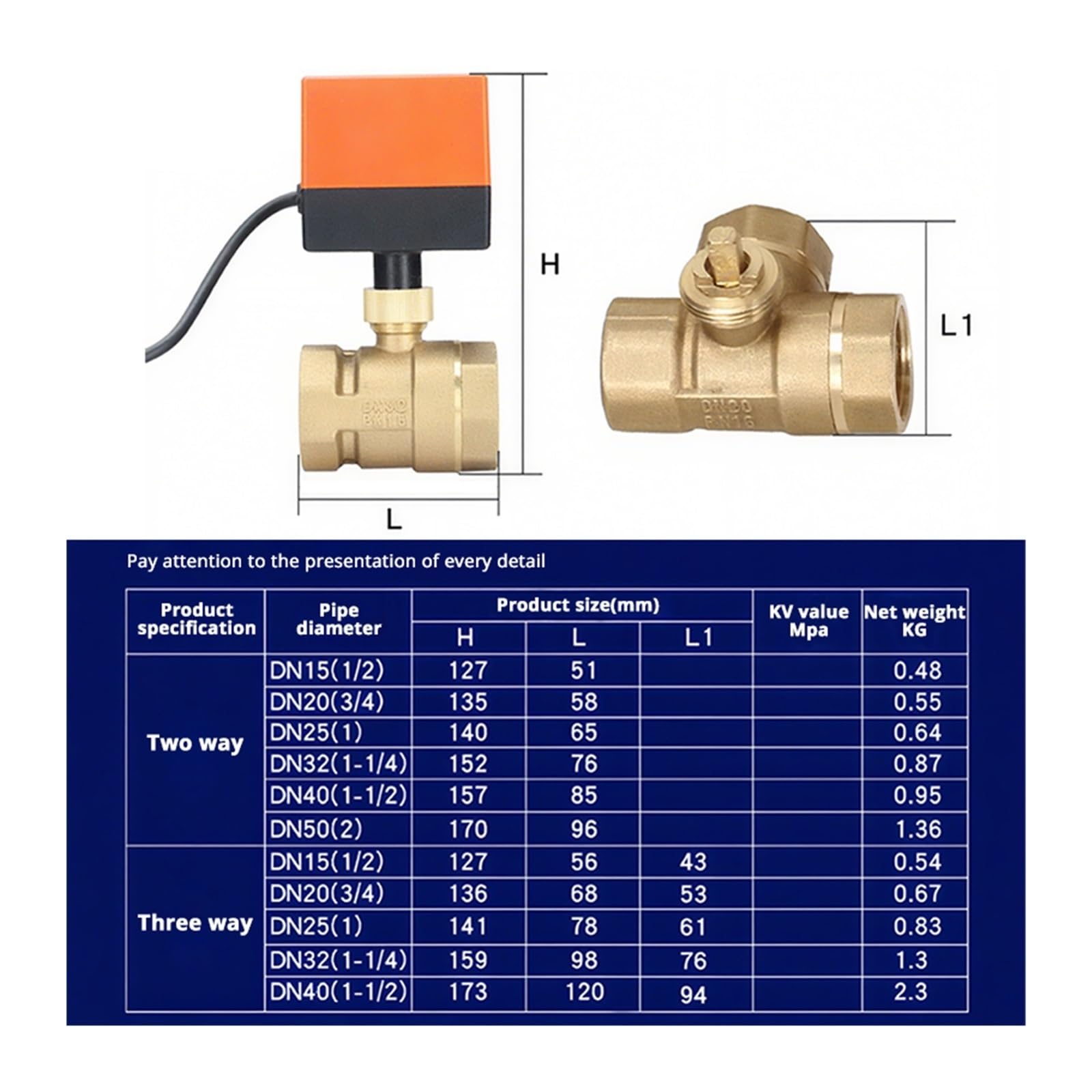 1/2" 3/4" 1" 2" Mosiężny zawór kulowy z napędem 3-przewodowy 2-drogowy sterowanie Elektryczny siłownik zaworu kulowego DN15 20 25 32 40 Płyn przemysłowy(DN20,AC220_2 WAY)