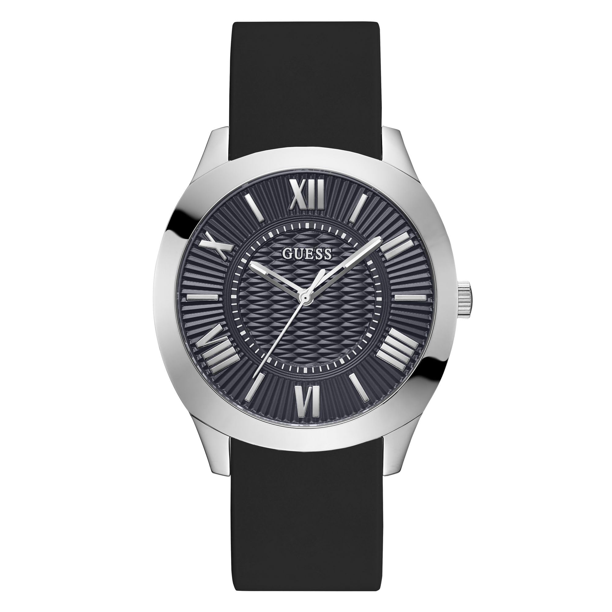 GUESS Silicone Analog Navy Blue Dial Mens Watch-Gw0728G1, Band Color-Black (B0CVYXY789) Amazon Price History, Amazon Price Tracker
