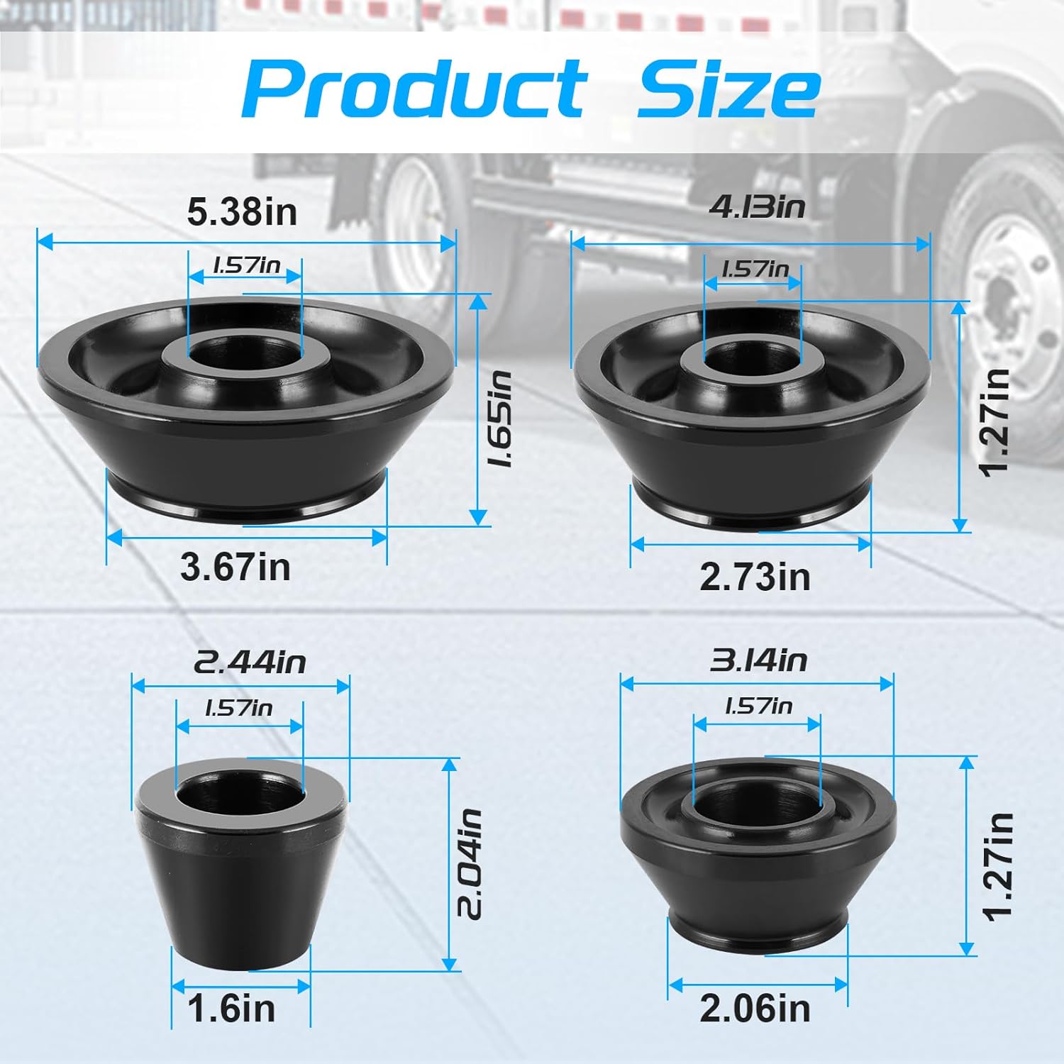 Wheel Balancer Cone 40mm 4pcs Tire Balancing Machine Cones Set Hub Centric Adapter for Tire Balancing Machines, Universal Fit for Cars/SUVs/Trucks(40mm/1.57in)
