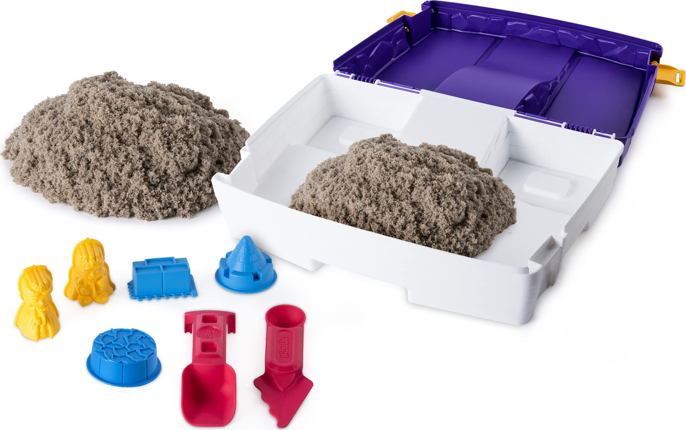 Kinetic Sand 6037447 - Sandspiel Koffer mit 907 g Sand 6053516-907 g Beutel braun