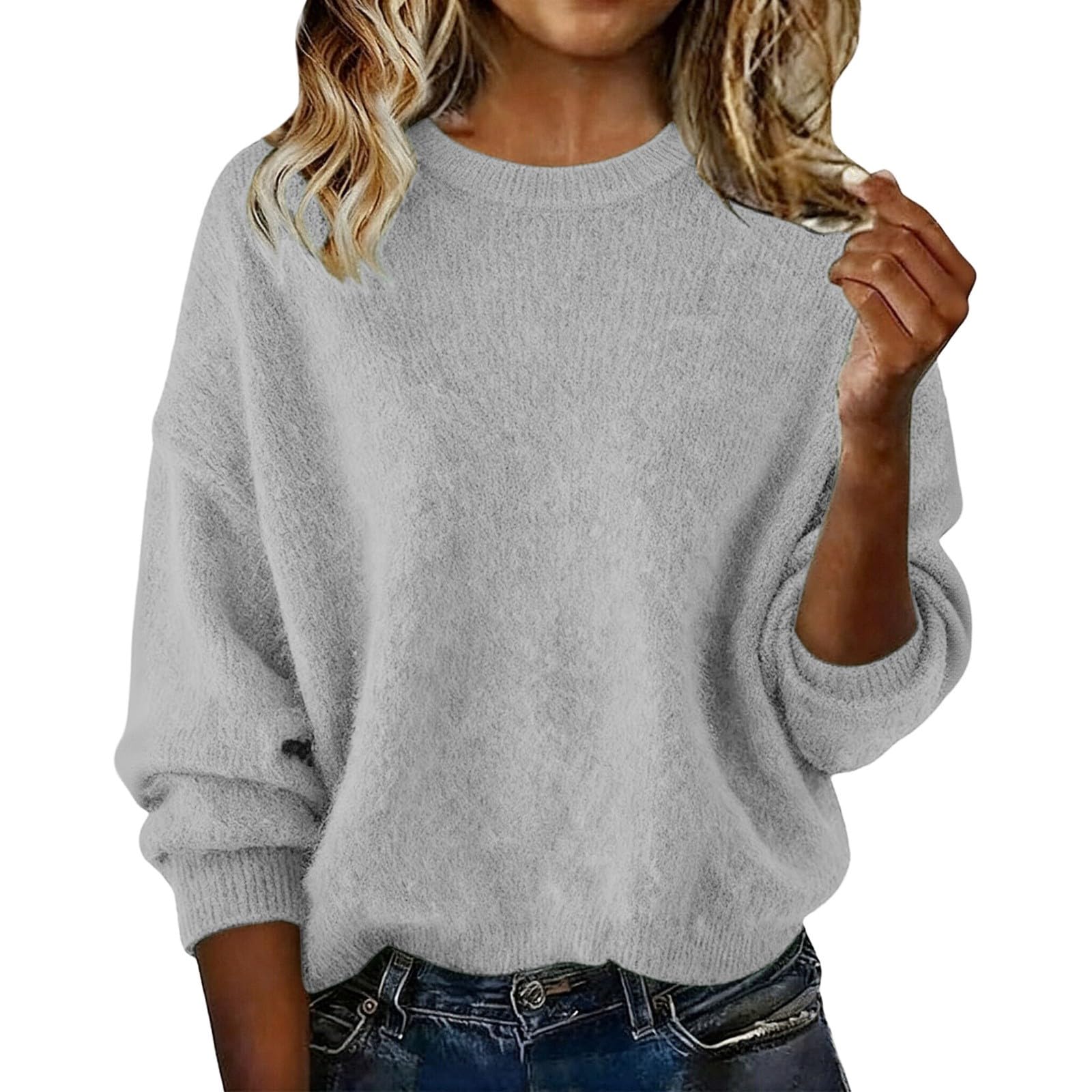 Cashmere Sweaters for Women Crewneck Wool Long Sleeve Thermal Pullover Tops Lightweight Warm Winter 2025 Cozy Knitted Sweater