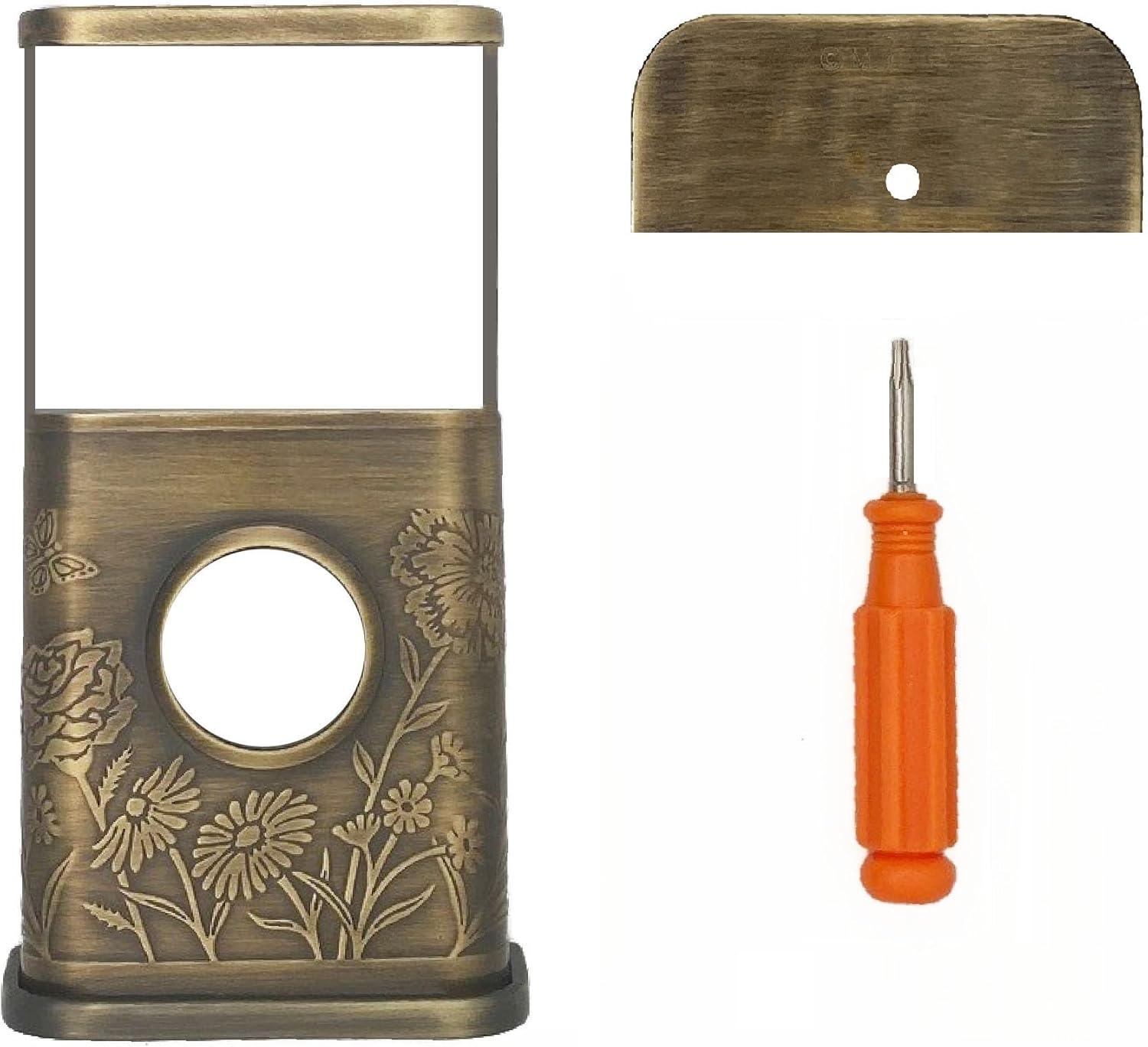 Garden Video Doorbell Cover (Compatible with Ring 3, 3 Plus, 4, Battery Plus, and Battery Pro) (Antique Brass)
