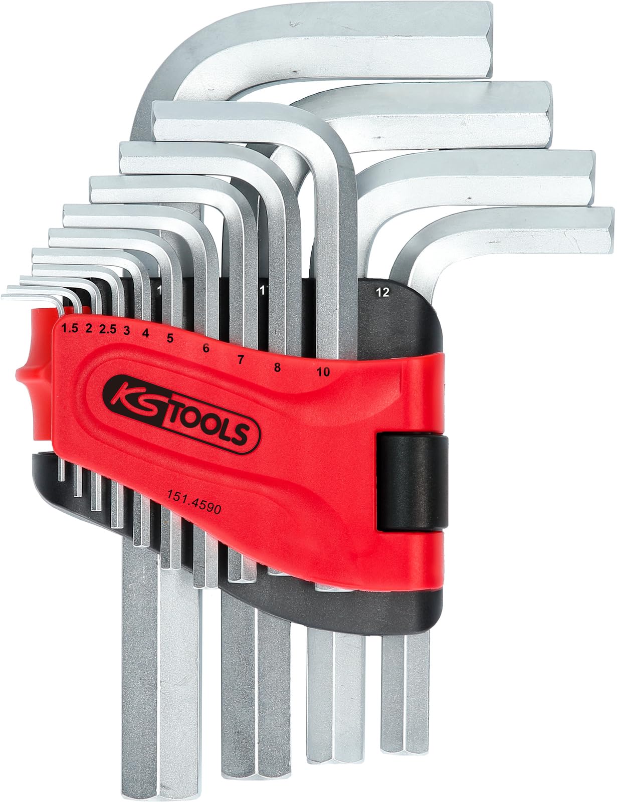 KS TOOLS Jeu de clés mâles coudées à 6 pans intérieurs, support rabattable,