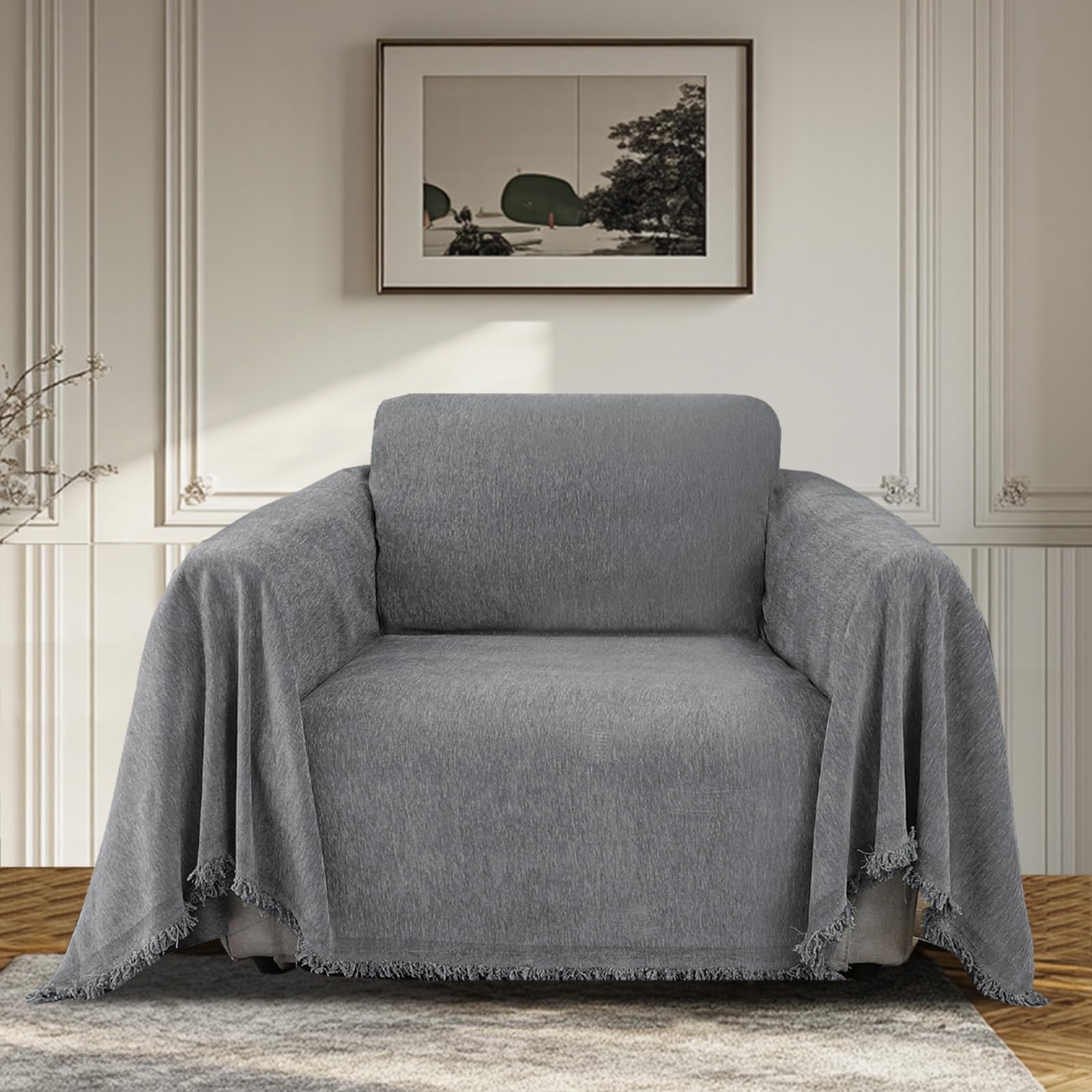 BellaHills Ciniglia Copridivano Impermeabile, Antigraffio Gatto Divano, Copridivano Mobili Protector, Copridivani Resistente Alle Macchie E Ai Graffi per Cani e Gatti, (Grigio, 180 x 230cm)