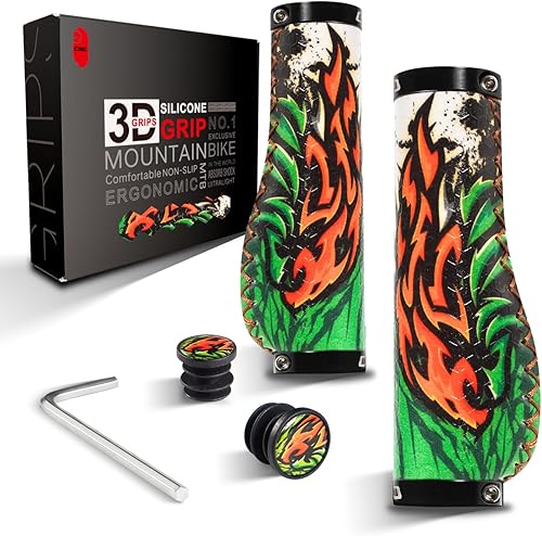CNC Agarres ergonómicos para manillar de bicicleta, empuñaduras de silicona MTB para bicicleta de montañaBMX.