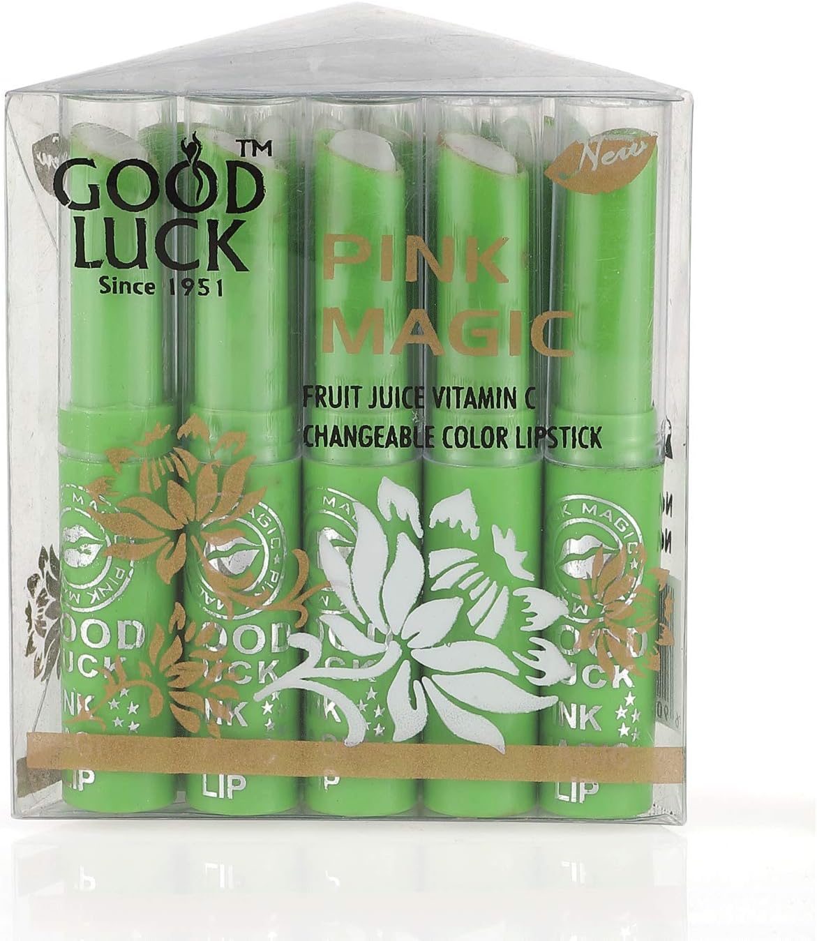 Good Luck Pink Magic Lip Balm (Pack of 15) (Green Apple)
