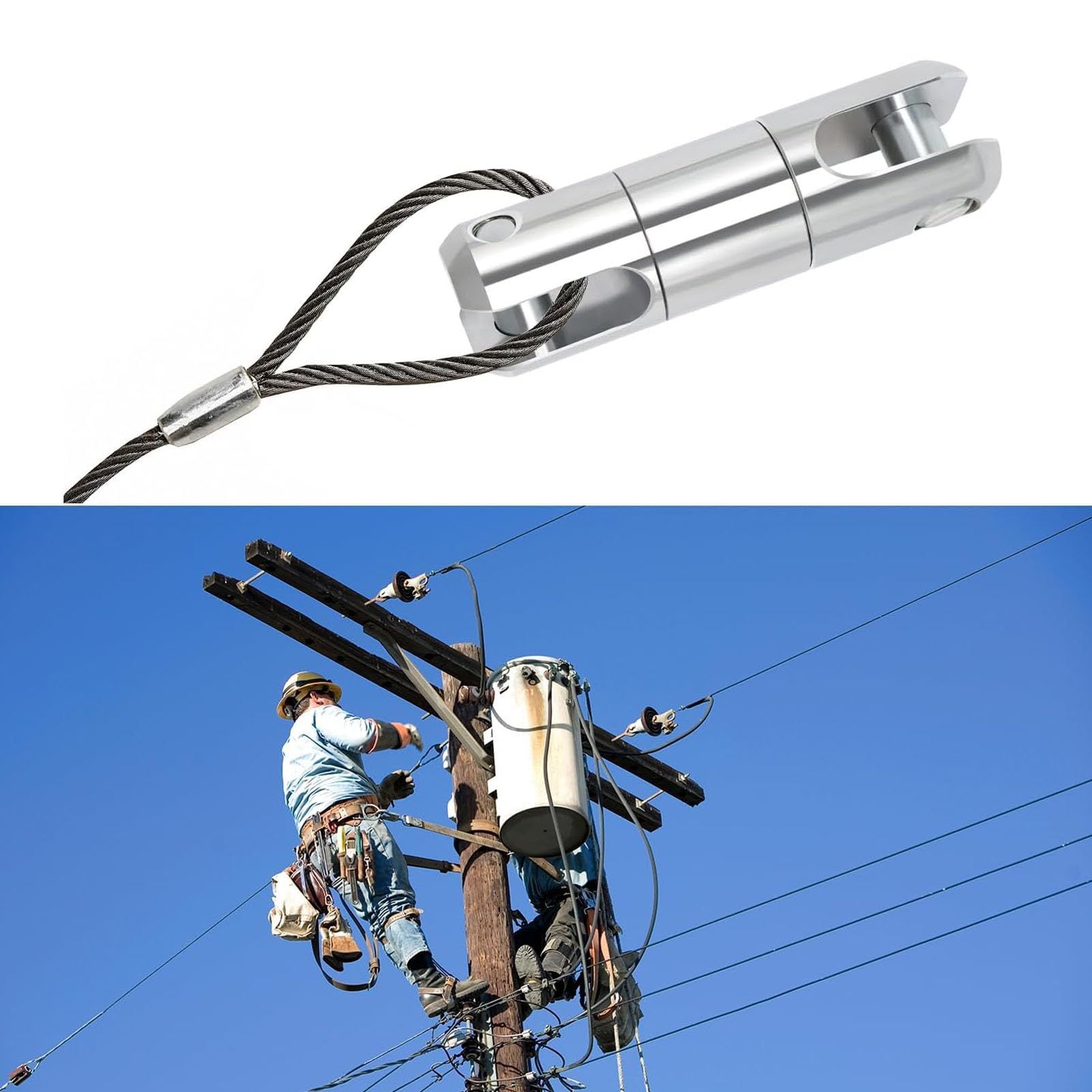 Chrees Cable Giratorio de Acero Inoxidable de 5 Toneladas para Aplicaciones de Construcción de Electricidad de Alta Resistencia