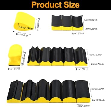 16pcs Hand Sanding Block Set, 2 Sanding Block and 14 Convex & Concave Shape Hook Backing Plate for Woodworking Furniture Restoration Automotive Body Arts Crafts