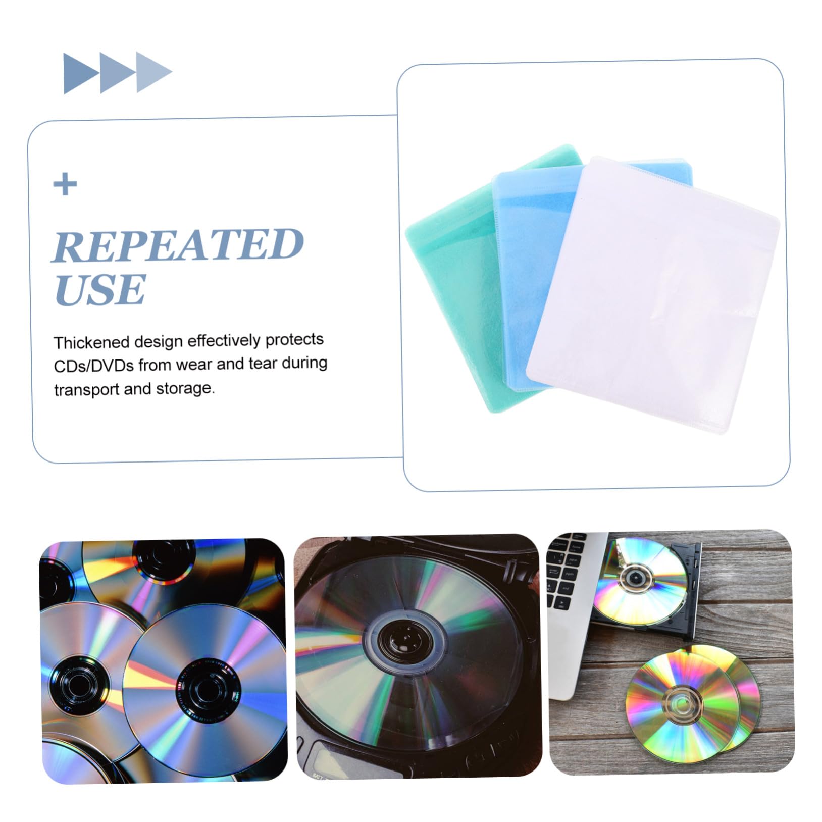 Didiseaon 600 Piezas Fundas Protectoras de CD DVD de Plástico PP Grueso Translúcido Sobres Transparentes para Discos Protección contra Arañazos para Doméstico y Profesional