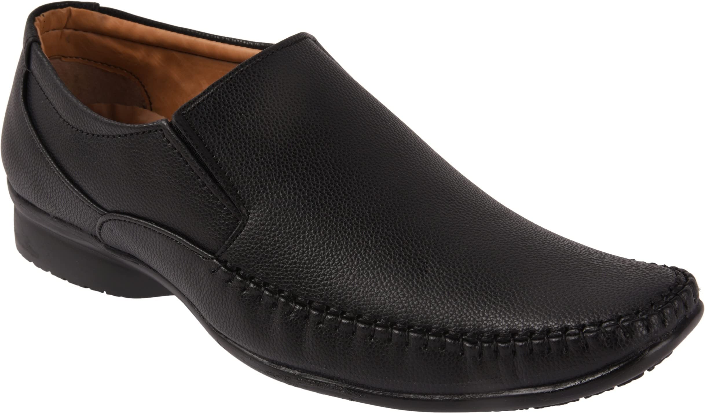 Half and Half Men Formal Shoe, Material: Leather, Sole: PVC Sole, Size: 7 (689849-P) Black