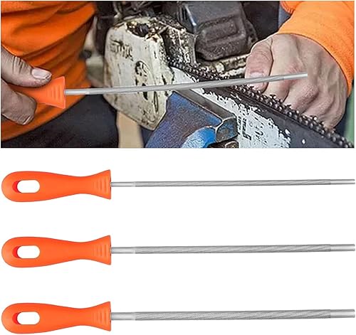 Miniatura 7 de Kit de archivo de afilado de cadena de motosierra para afilar cadena de motosierra de acero, accesorios de herramienta con mango de plástico duro, 9