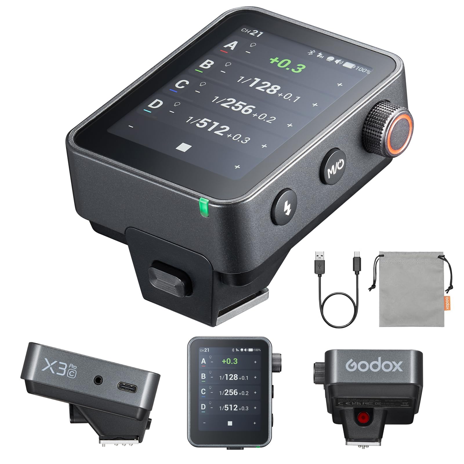Godox X3 Pro S X3ProS X3Pro-S TTL Wireless Flash Trigger, 2.4GHz LCD Touchscreen, Bluetooth Integration & App Control, Built-in Lithium Battery, Three Shooting Modes, X3S Upgrade Version(for Sony)
