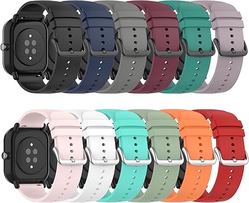 QGHXO Banda para Amazfit Bip 3Bip 3 ProBip U ProBip S liteBipBip LiteBip SBip U, banda de silicona suave de repuesto para Amazfit GTS 4GTS 4 MiniGTS