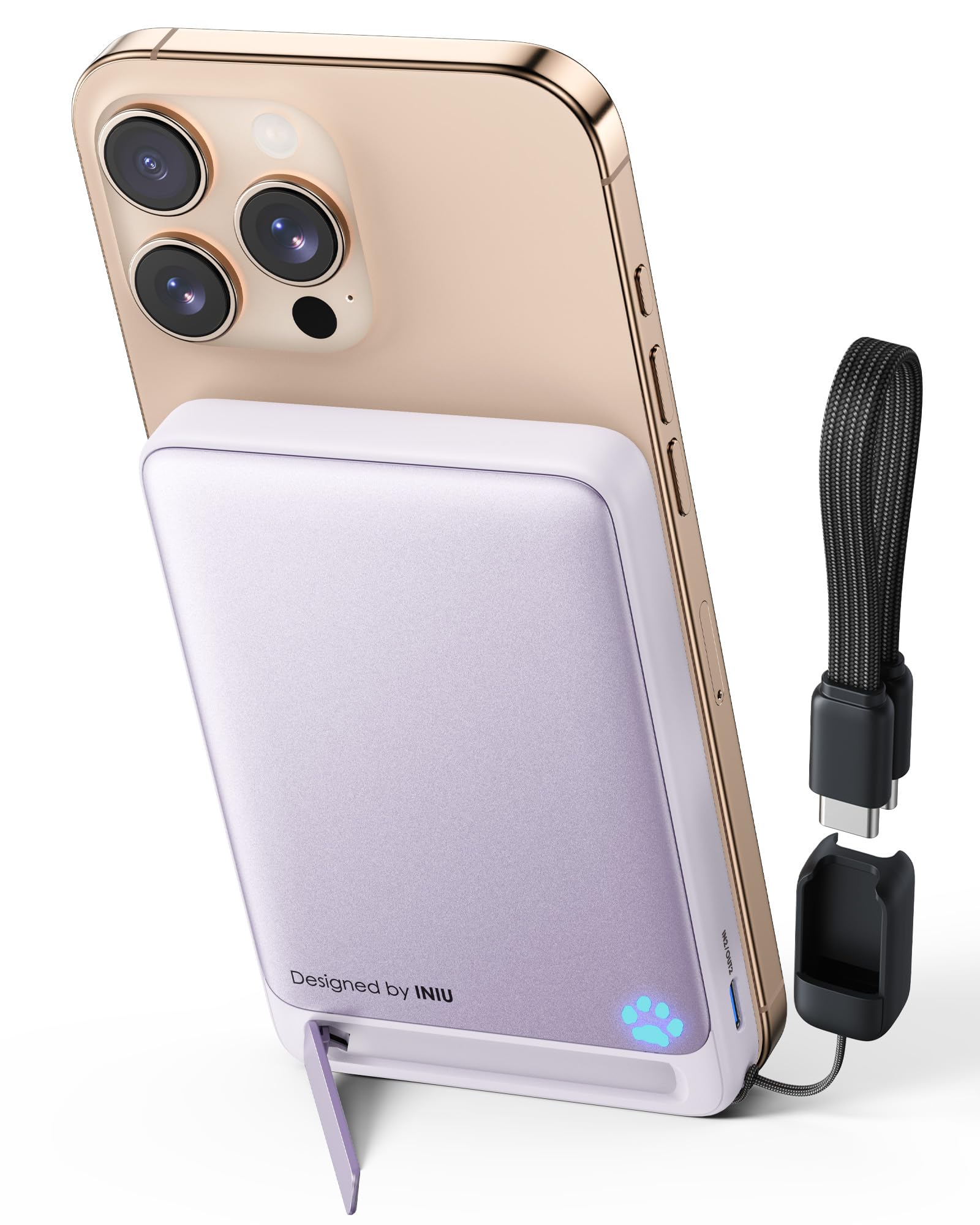 INIU Qi2-Certificato 45W Magnetic Power Bank, 10000 mAh Power Bank con Ultrasottile, Powerbank Magnetico Compatibile Solo con 16 15 14 13 12 Pro Max Plus iPad Pro etc, Viola