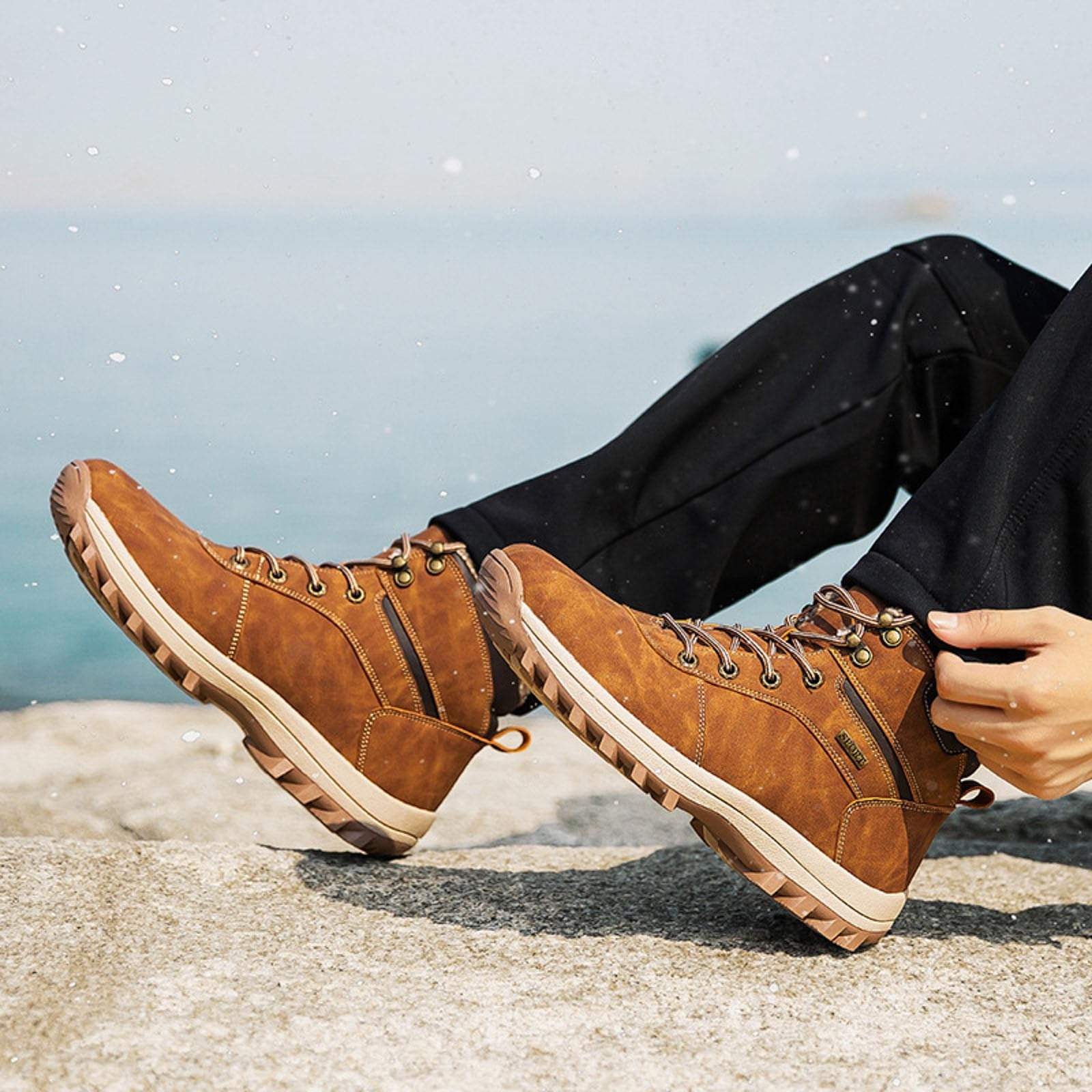 Ocio Temporada fría, Nieve algodón Acolchado Botas Altas, Zapatos Transpirables para Estudiantes y Adolescentes, cálidos y Antideslizantes para Invierno