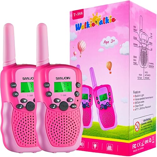Walkie Talkies para niños, juguetes para niños y niñas de 4 a 6 años, 3 millas de alcance, Walkie Talkie para campamento, al aire libre, regalos de