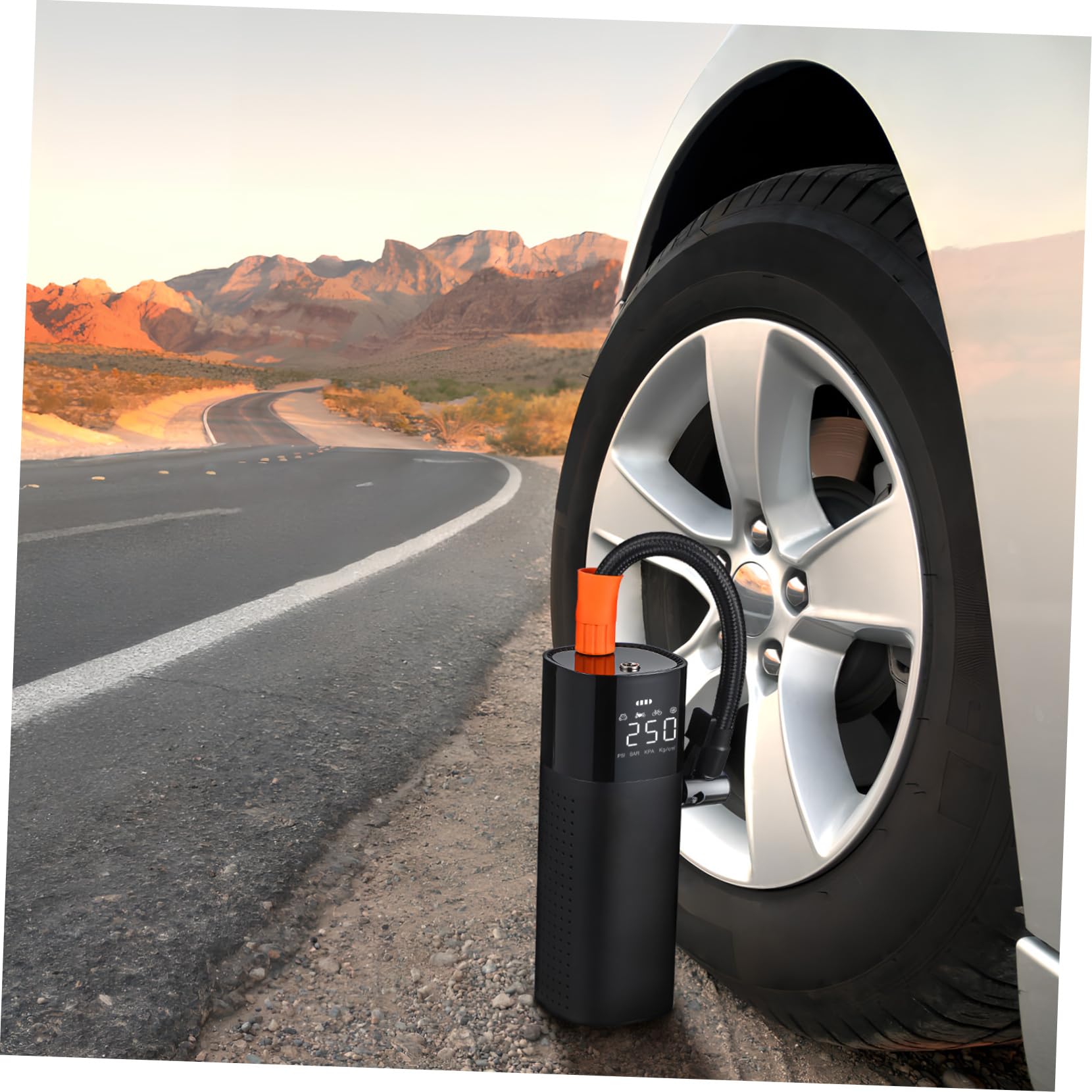 Cabilock Compresor Material de Aleación de Aluminio y Abs de Aire Portátil con Apagado Automático Inflador Eléctrico de Tamaño Reducido para Neumáticos de Coche y Moto