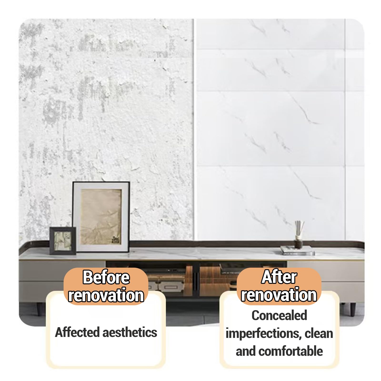 Adesivi per Piastrelle in Marmo,Pannello Effetto Marmo,PVC Autoadesivo Decorazione,Resistente All'Abrasione E Ai Graffi,Adatto A Diverse Superfici Lisce