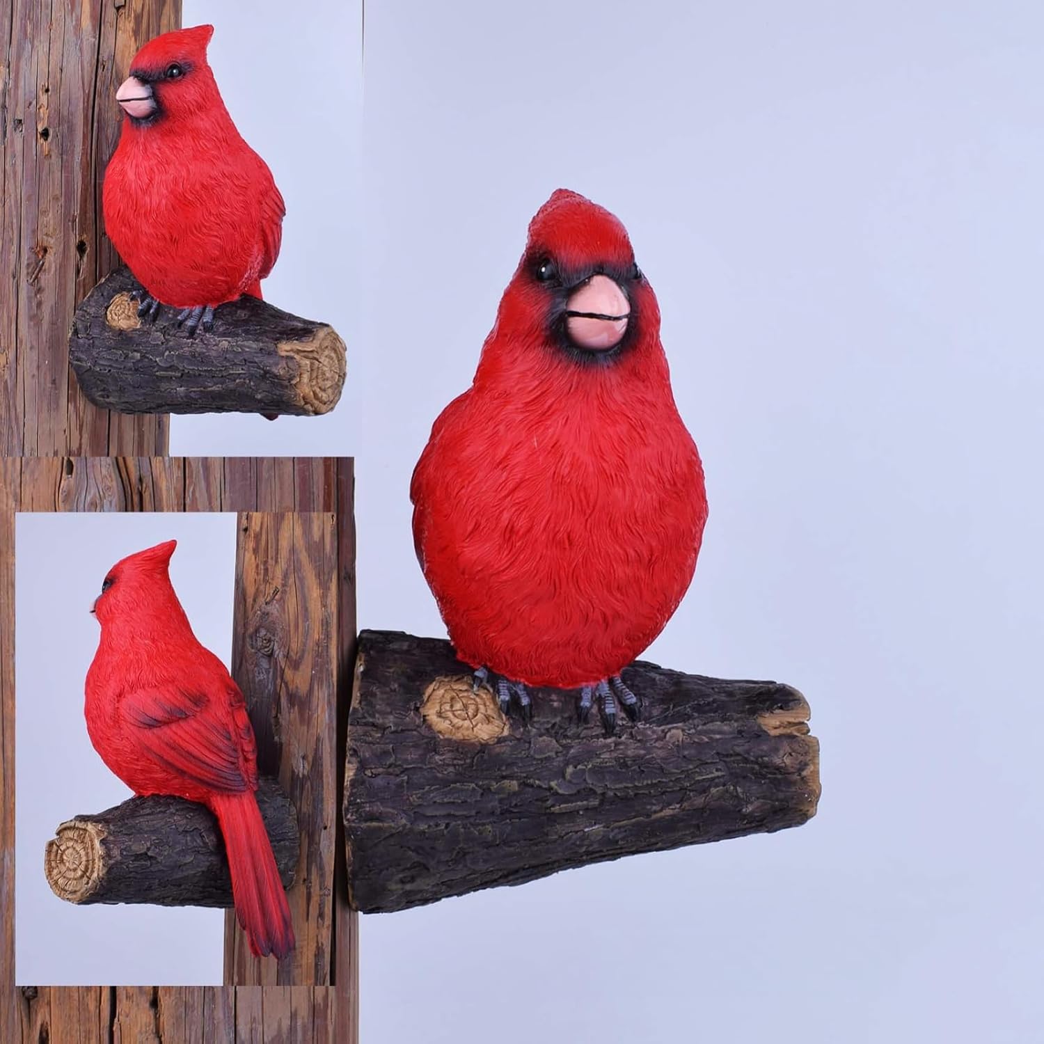 Tree Hugger Cardinal, Garden Statues Resin Large Red Bird Garden Peeker Decor Figurine Hanging Tree Face Sculpture Yard Ornaments - Image 4