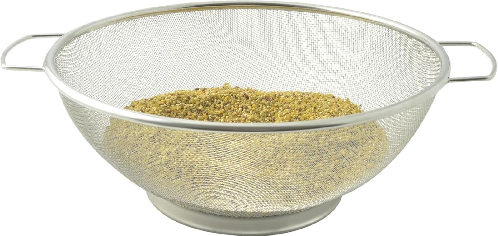 Busstier Metal Süzgeç, Paslanmaz Çelik, Çok Amaçlı ve Dayanıklı Tasarım, Ergonomik Saplı, Makarna, Sebze ve Meyve İçin İdeal, Kolay Temizlik, Mutfak İçin Şık ve Pratik (22 Cm)