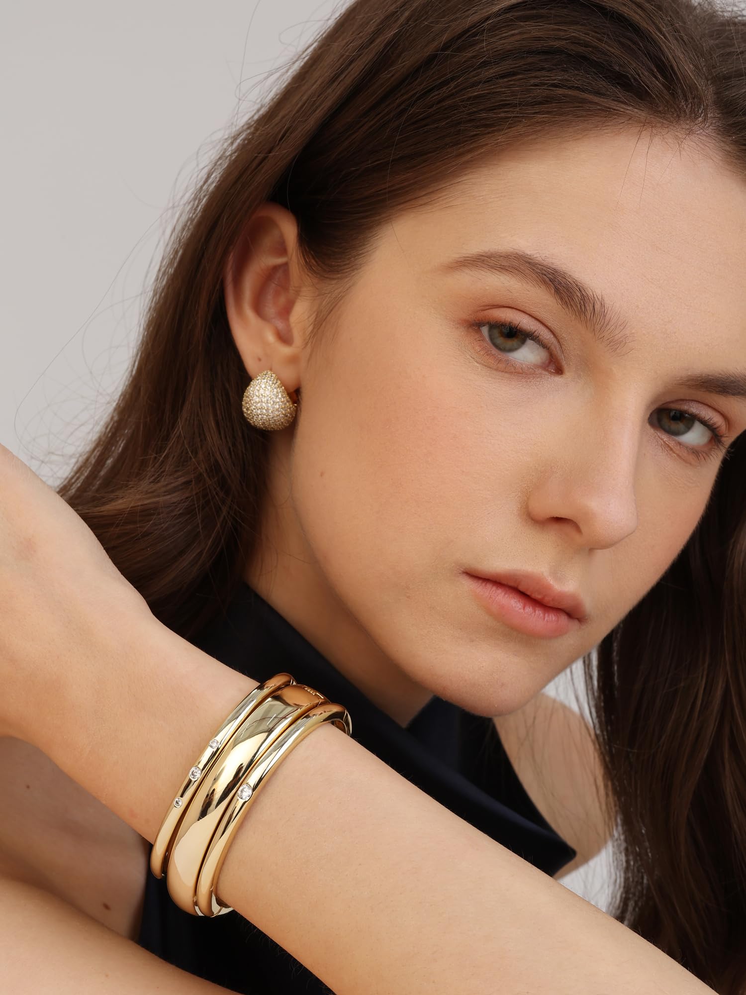 Goldarmreif für Damen, 14 Karat Gold gefüllter Armreif