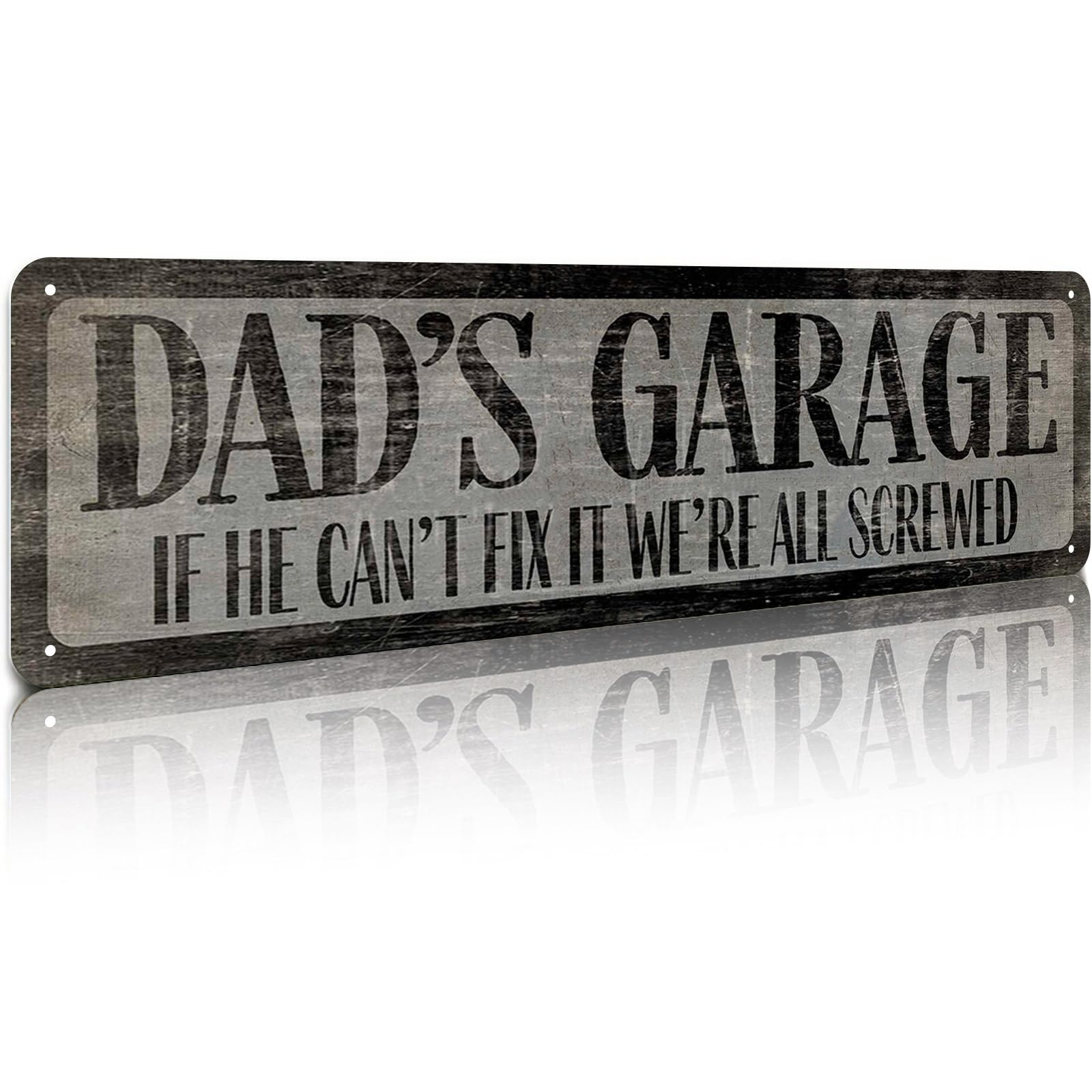 Peiyeety A006 Vintage Metal Tin Sign Dad's Garage Retro Street Sign, Rustic Wall Decor For Home, Garage, Man Cave, Garage, Kitchen, Office, Farmhouse, Patio, Garden, Porch, 4 * 16 Inch