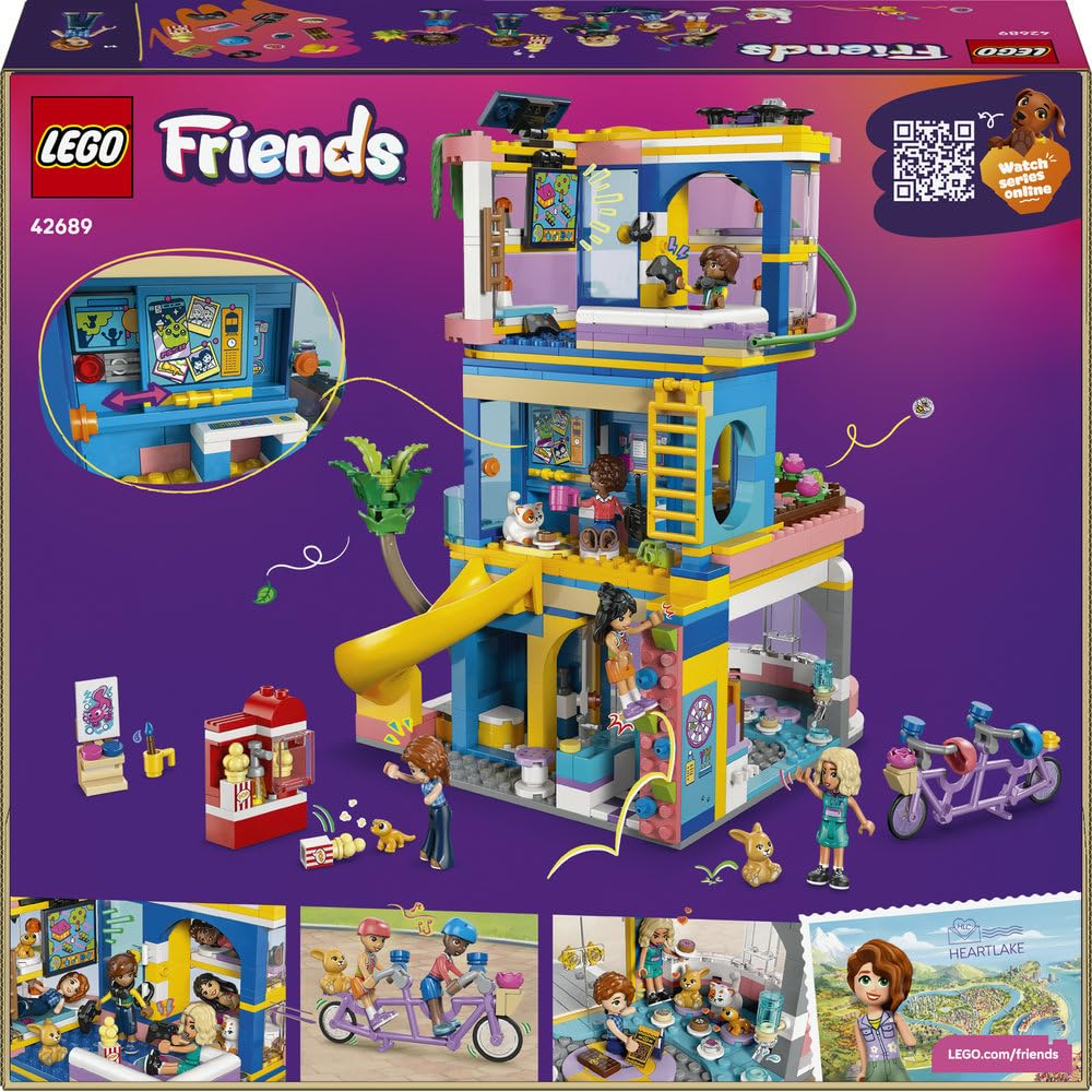 LEGO Friends Domek klubu przyjaciół z Heartlake 42689 | Miejsce spotkań, zestaw z minilaleczkami, prezent dla dziewczynki i chłopca 8+, 794 elementy