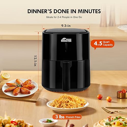 Miniatura 4 de Freidora de aire de 4.5 cuartos de galón, control táctil digital compacto, fácil de cocinar y recalentar, freidoras de aire de encimera para cocina,