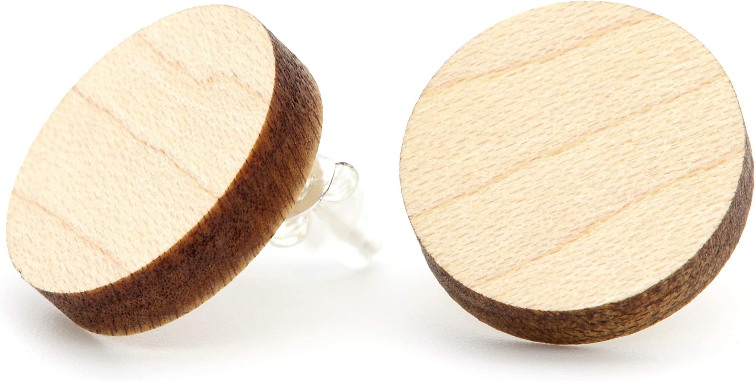Wooden Jewelry Earrings | Natural Classic Wood Dangle Stud Jewelery 925 Sterling Silver | Handmade Accessories