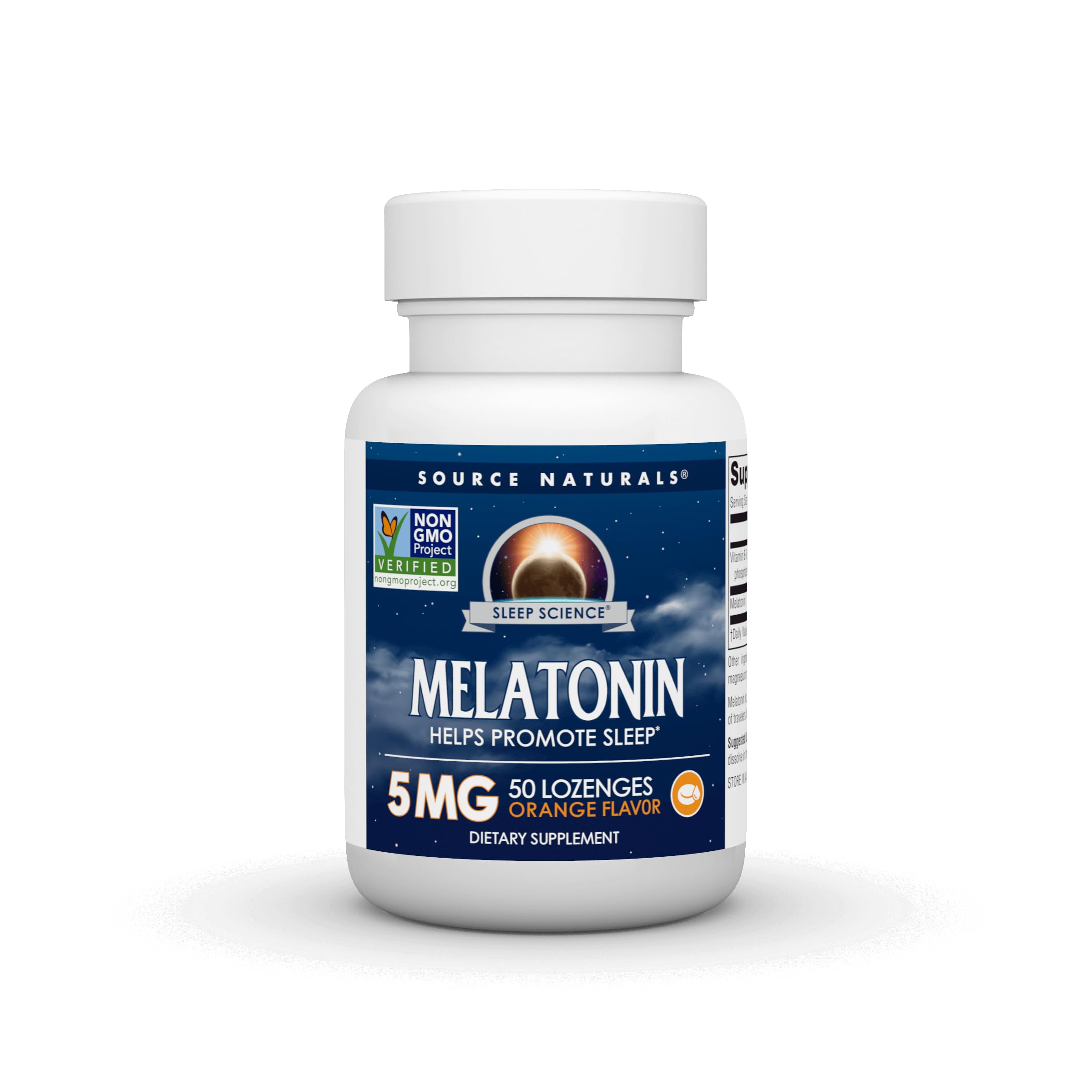 Melatonina Source Naturals 5 mg - 50 pastillas con sabor a naranja