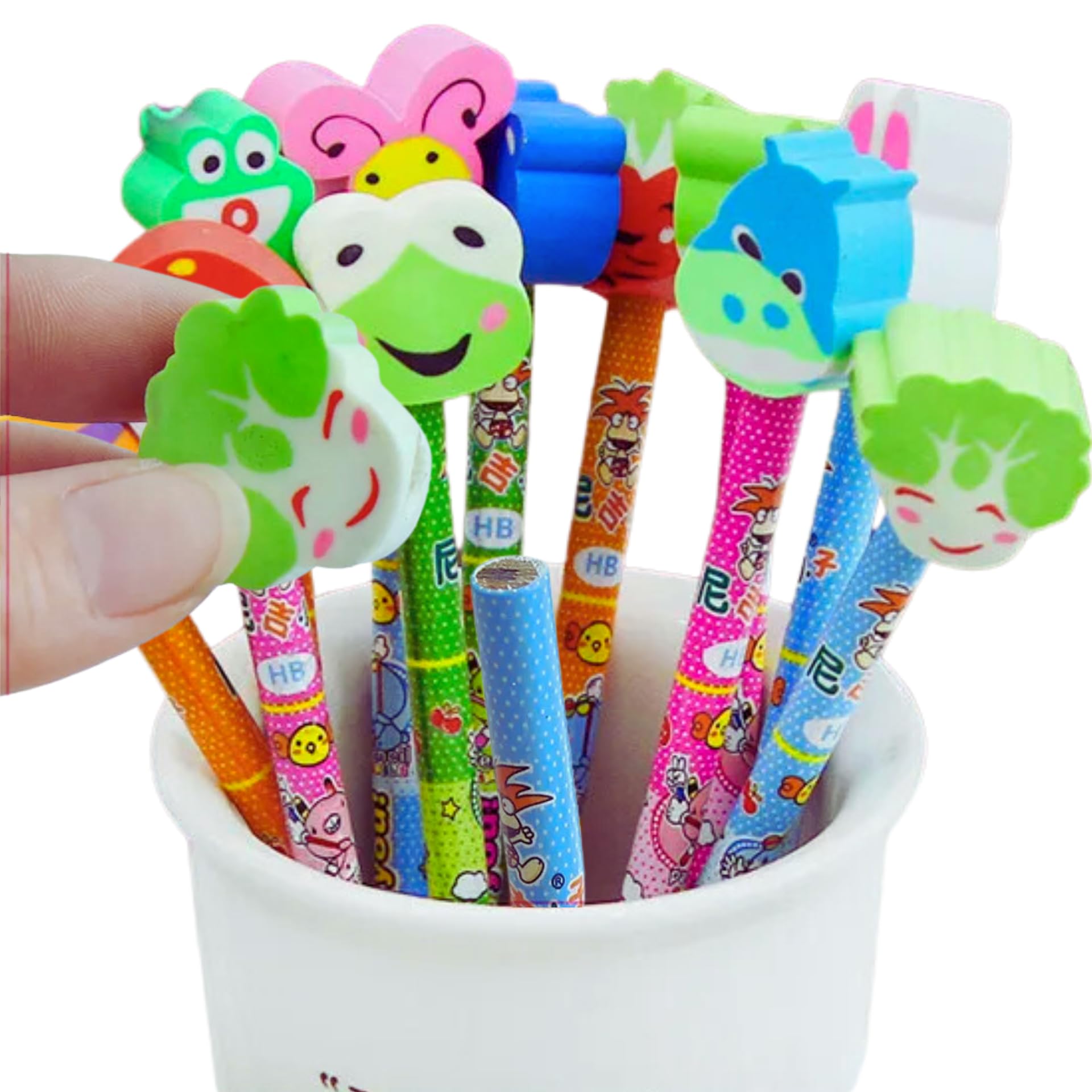 IncyWincy Cartoon Pencil Eraser Set (Pack of 96), Strong Grip Pencils with Fun Erasers, Colorful Art Stationery Kit for Kids, Perfect for Birthday Return Gifts, School Supplies, Goodie Bag Fillers (B0CZTTVVV5) Amazon Price History, Amazon Price Tracker