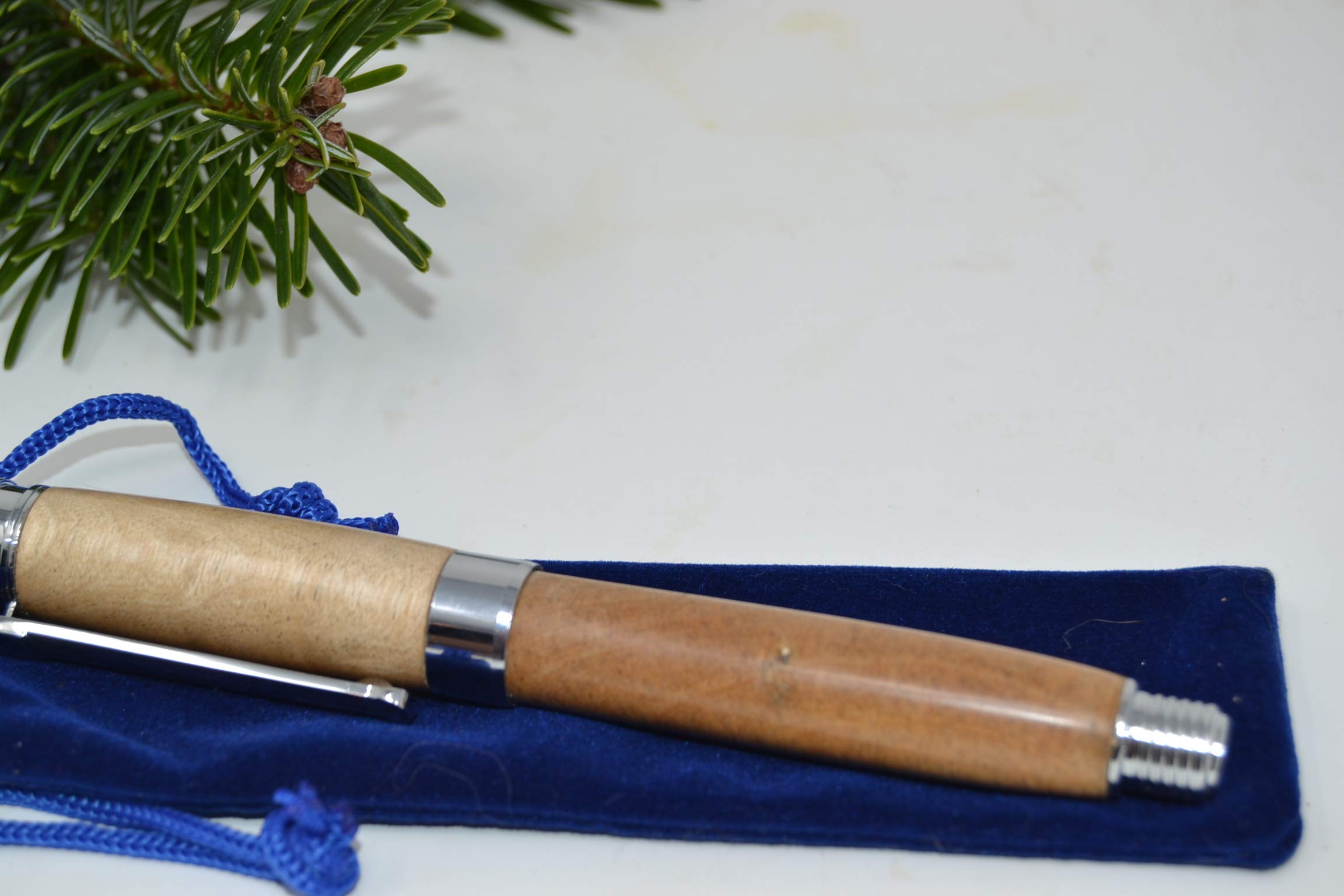 Füllfederhalter Holz Birke handgemacht – Füller mit Schraubkappe, Tintenkonverter & Patronen, Unikat, Made in Austria - Holzgeschenk