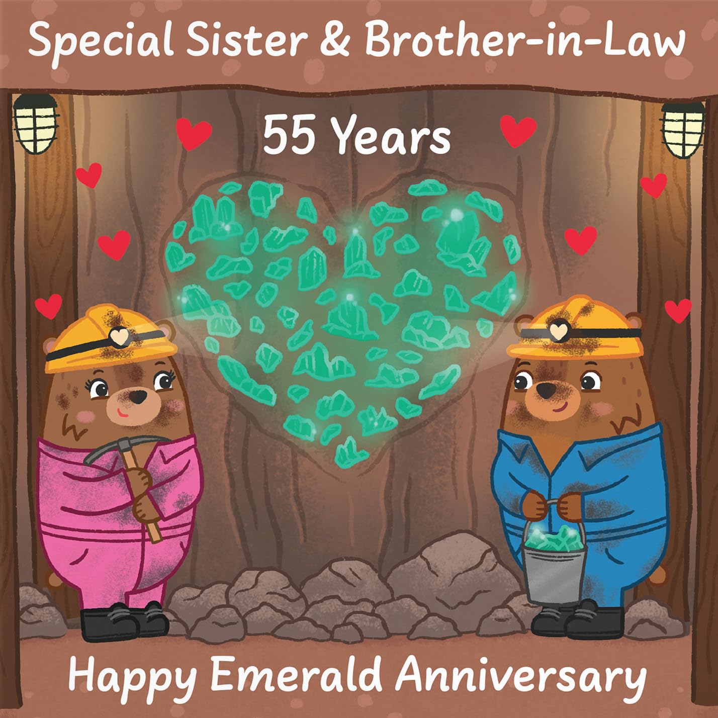 Hunts England, Sister And Brother In Law 55th Anniversary Card, Emerald Anniversary, 55 Years - Image 2