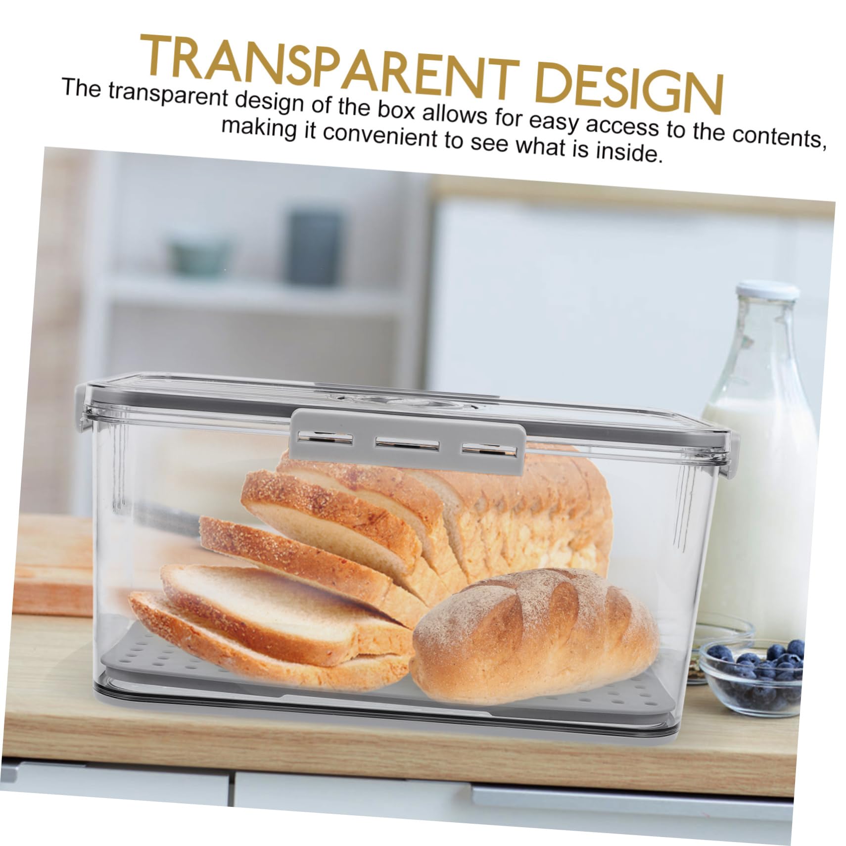 Ciieeo 2 Recipientes Herméticos Para Guardar Pan Con Registro De Y Tapa Para Mantener La Comida En La Cocina.