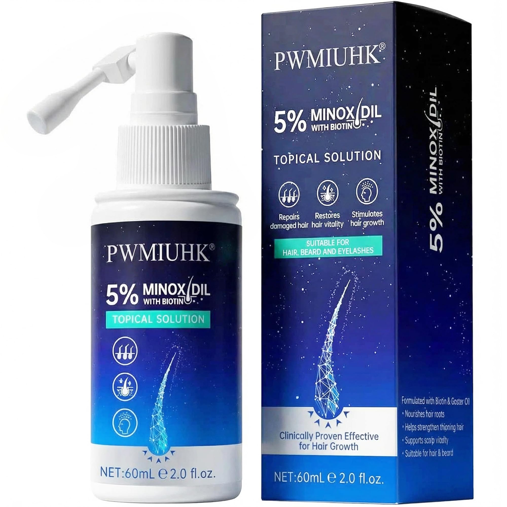 Minoxidil for Men and Women Hair Growth 5 Minoxidil Spray Hair Regrowth Treatment Serum Stop Hair Thinning and