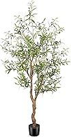 6ft Artificial Olive Tree with Planter - Realistic Faux Silk Olive Tree for Indoor Home Office Decor