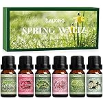 SALKING Spring Fragrance Oils Set, Premium Essential Oils Gift Set for Diffuser, Scented Oil for Soap & Candle Making - After Rain, Fresh Cut Grass, Sweet Pea, Rose Geranium, Cherry Blossom, Gardenia