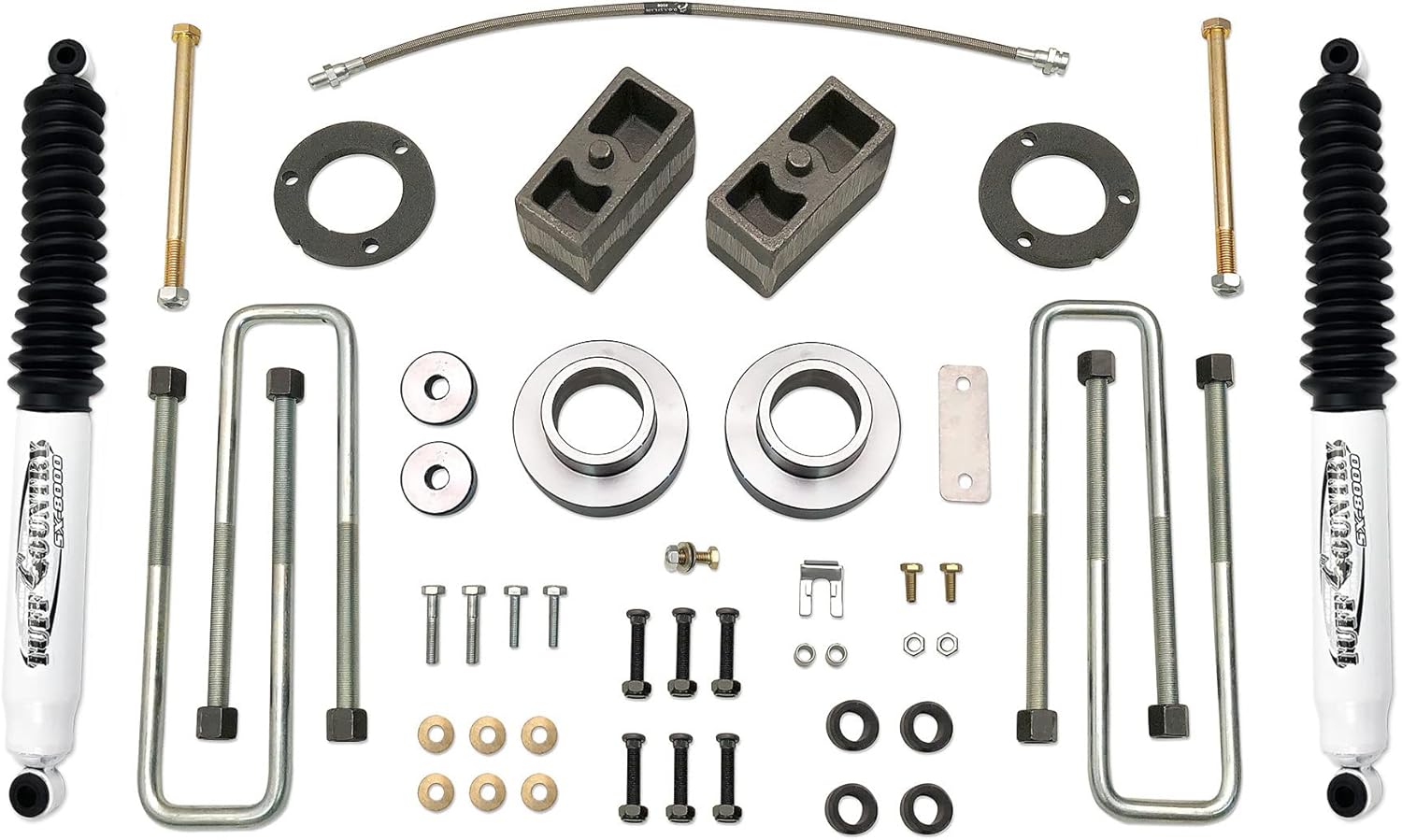 Tuff Country 52904KN 3" Lift Kit with SX8000 Shocks 4x4 Compatible with/Replacement for Toyota Tacoma & PreRunner 1995-2004