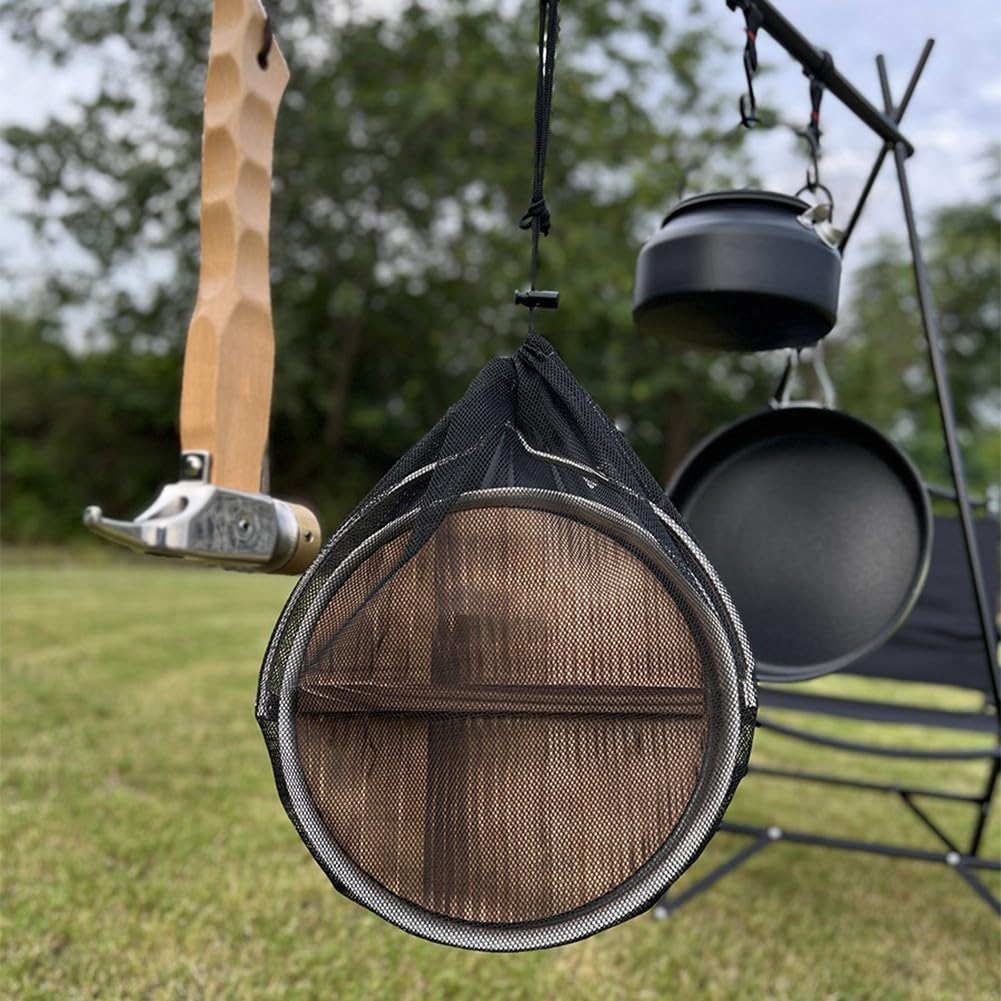 Pentole da campeggio all'aperto a 3 strati in acciaio inox con coperchio in legno di cedro per fornello a induzione da picnic falò