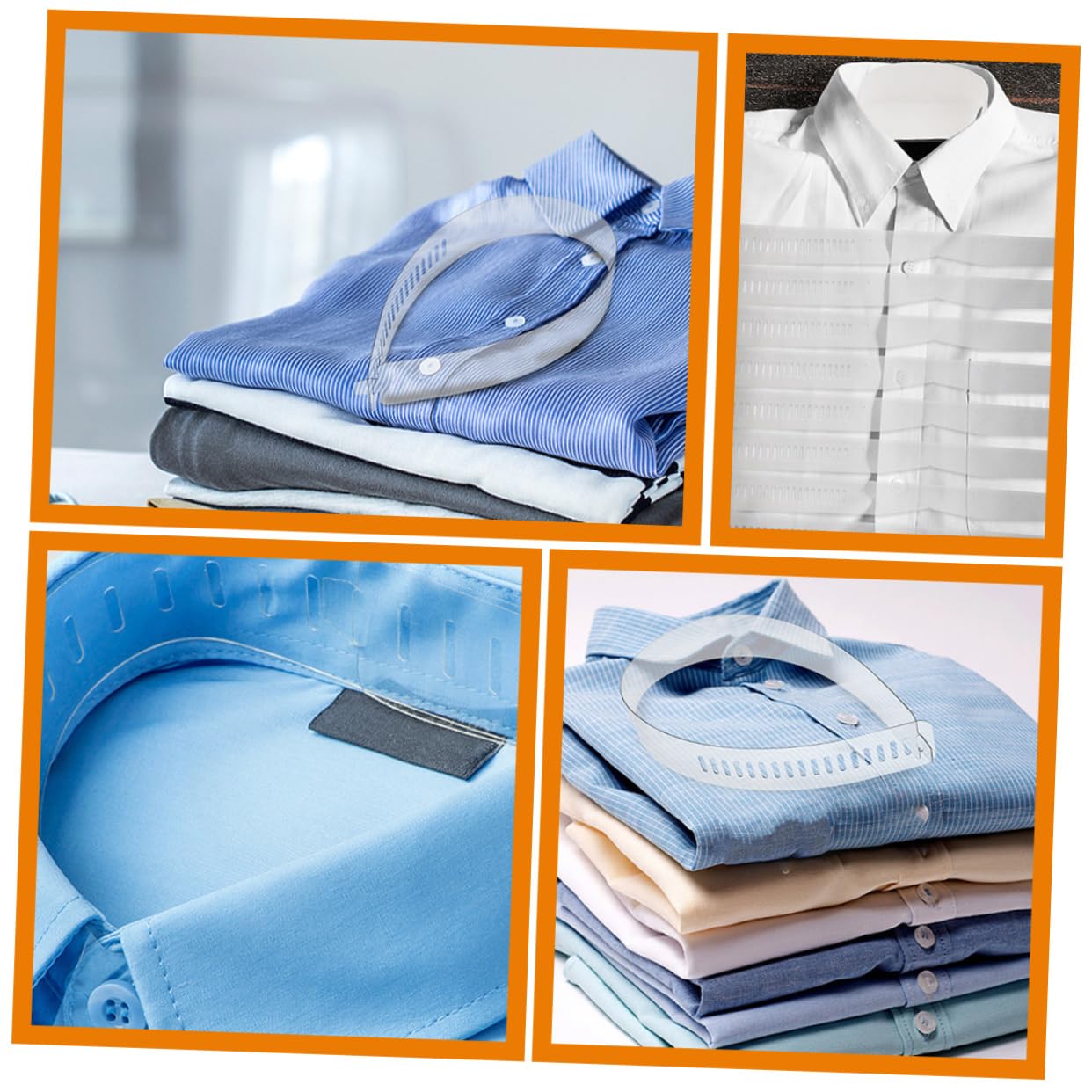 KESYOO Pvc Collar Strips 60 Pack Collar Placket Stays for Shirts Plastic Strips Non-slip Adjustment